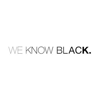 Typografische Gestaltung unserer Claimentwicklung We know black.